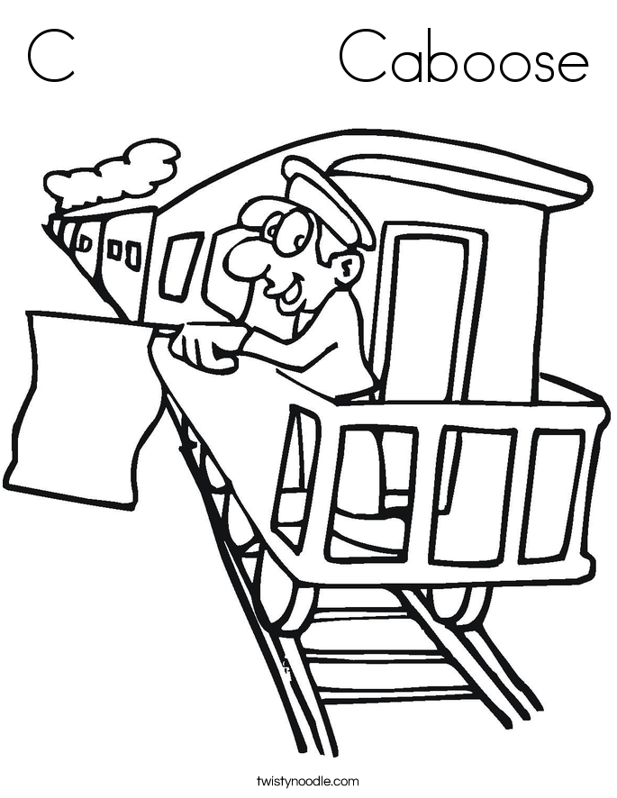 C Caboose Coloring Page - Twisty Noodle