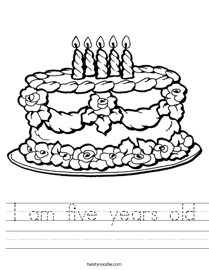 I Am Five Years Old Worksheet Twisty Noodle i-m-5-years-old-coloring-page-twisty-noodle