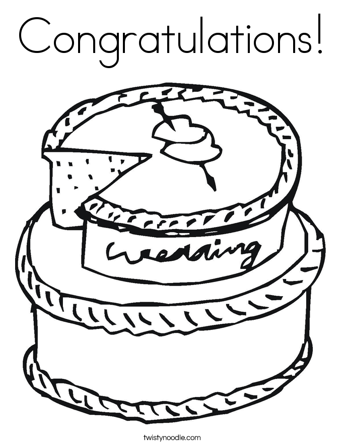 cake coloring pages with congratulations - photo #1