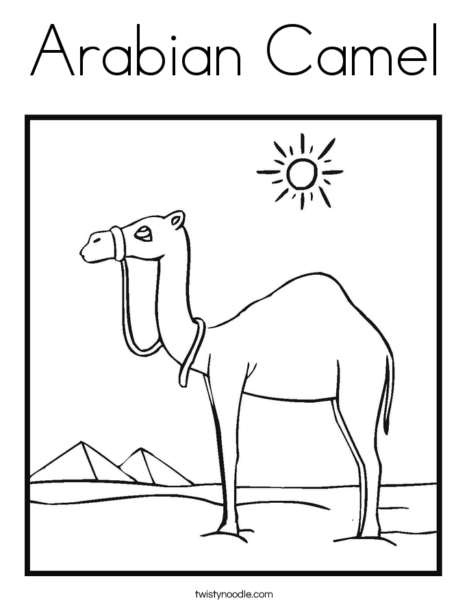 Arabian Camel Coloring Page - Twisty Noodle