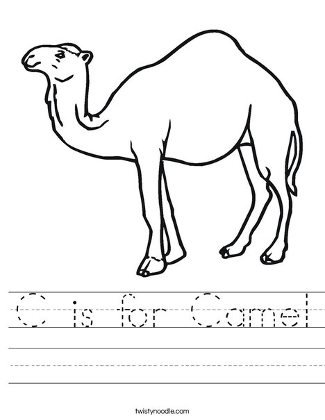 C is for Camel Worksheet - Twisty Noodle