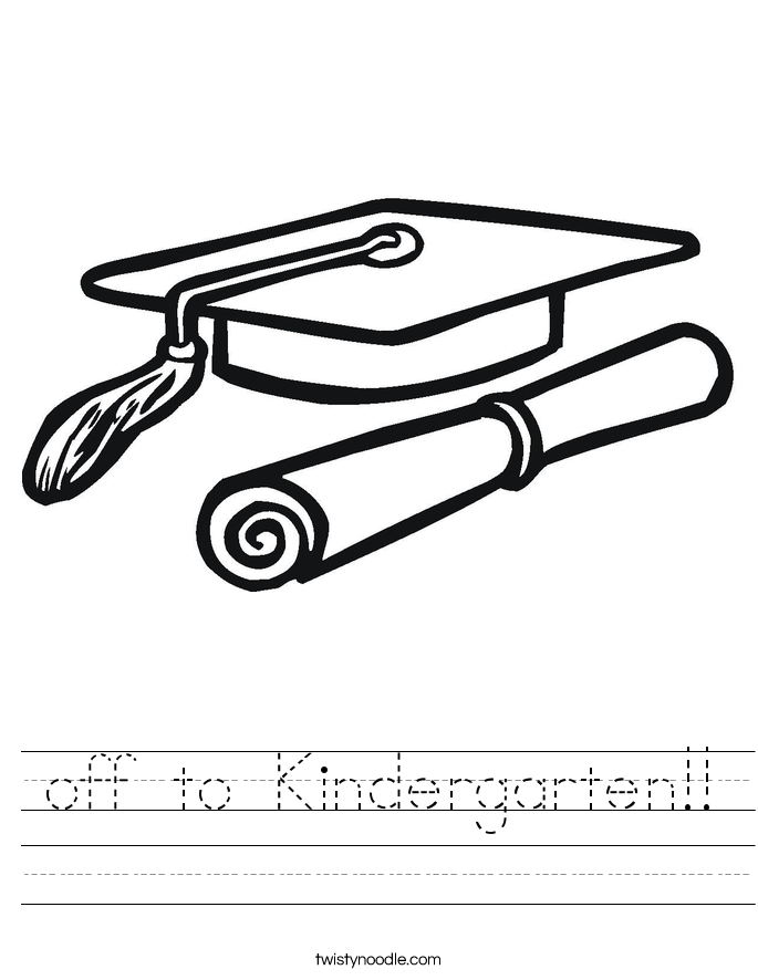 off to Kindergarten Worksheet - Twisty Noodle