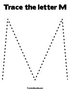 Trace the letter M Coloring Page