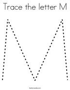 Trace the letter M Coloring Page