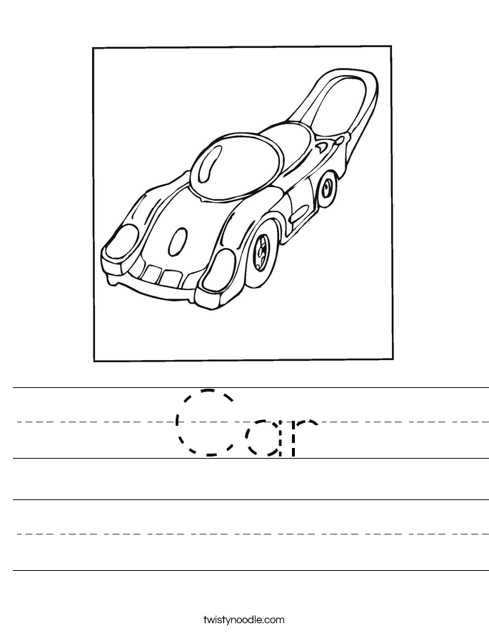 Car Worksheet - Twisty Noodle