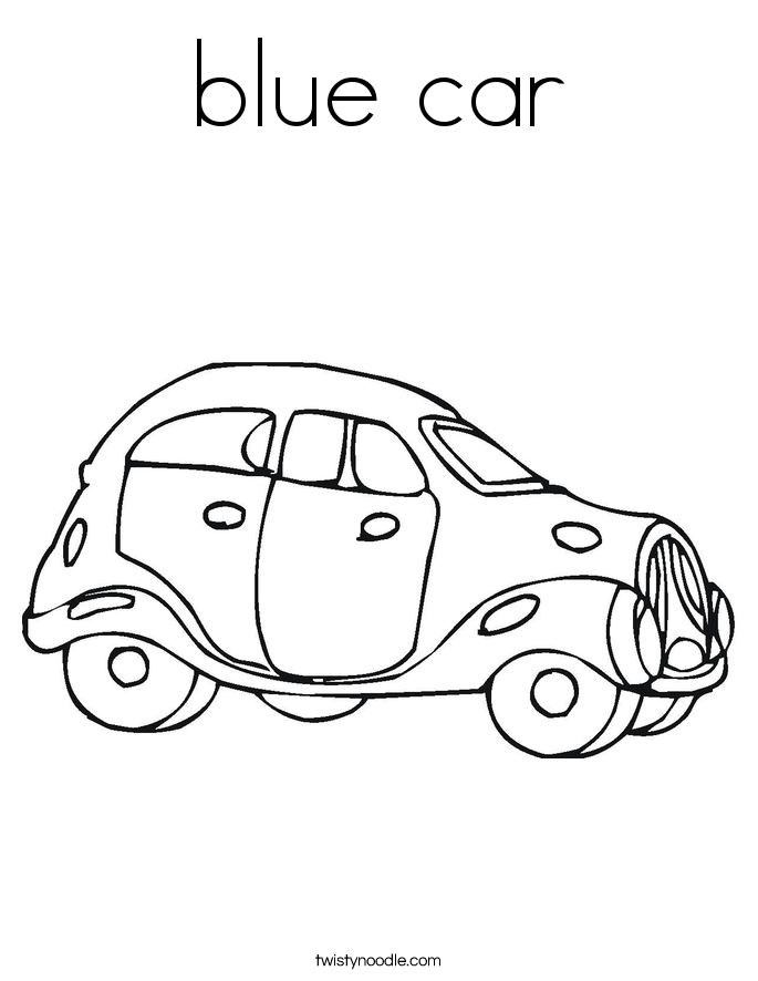 blue car Coloring Page - Twisty Noodle