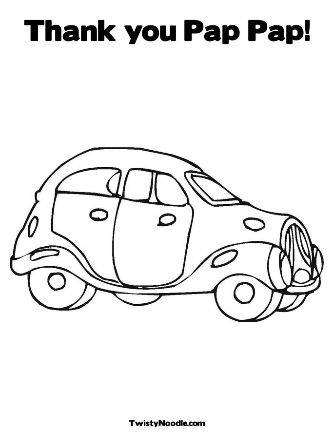 Blue Car Coloring Page