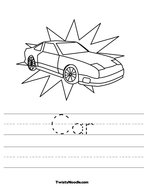 Car Handwriting Sheet