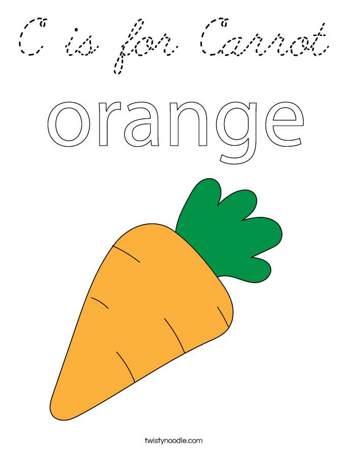 c is for carrot coloring pages - photo #3