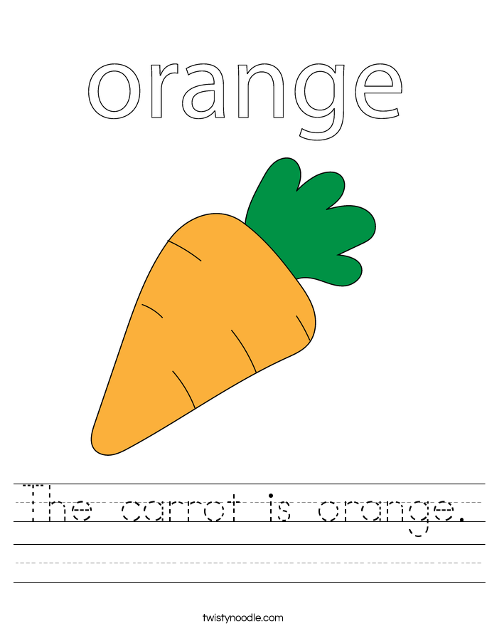 The carrot is orange Worksheet - Twisty Noodle