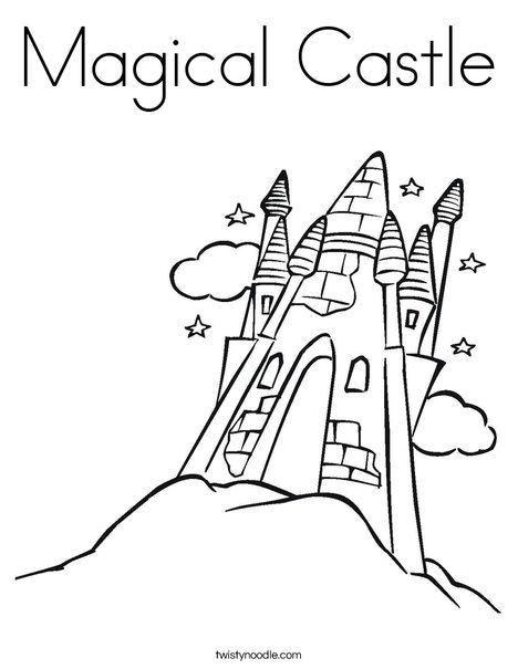 Magical Castle Coloring Page Magical Castle Coloring Page