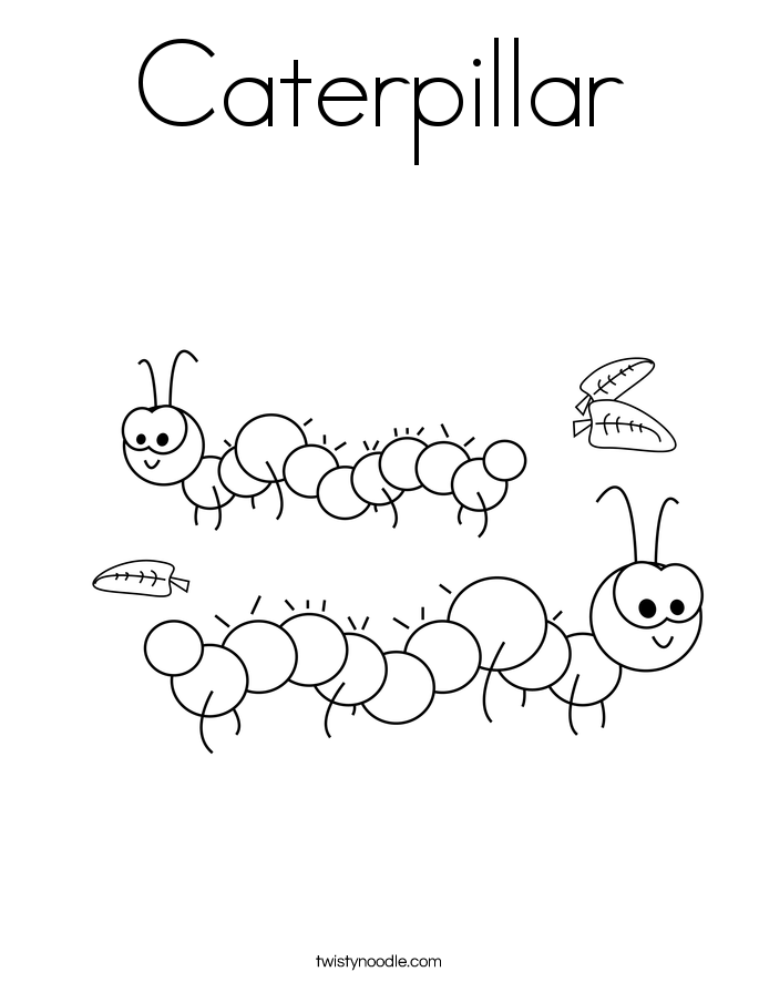 Caterpillar Coloring Page - Twisty Noodle Caterpillar Coloring Page - Twisty Noodle