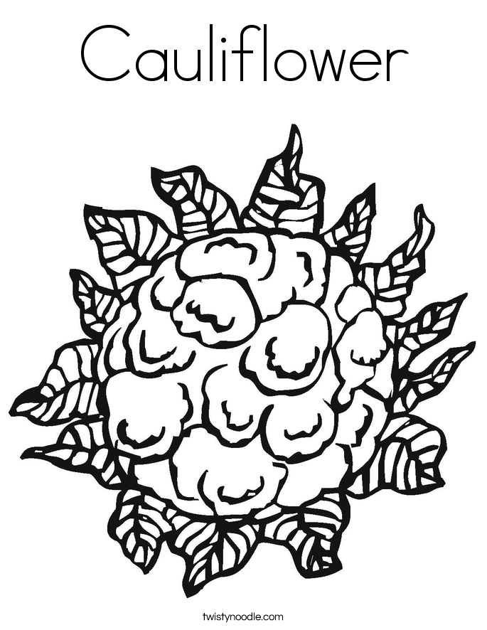 Cauliflower Coloring Page - Twisty Noodle