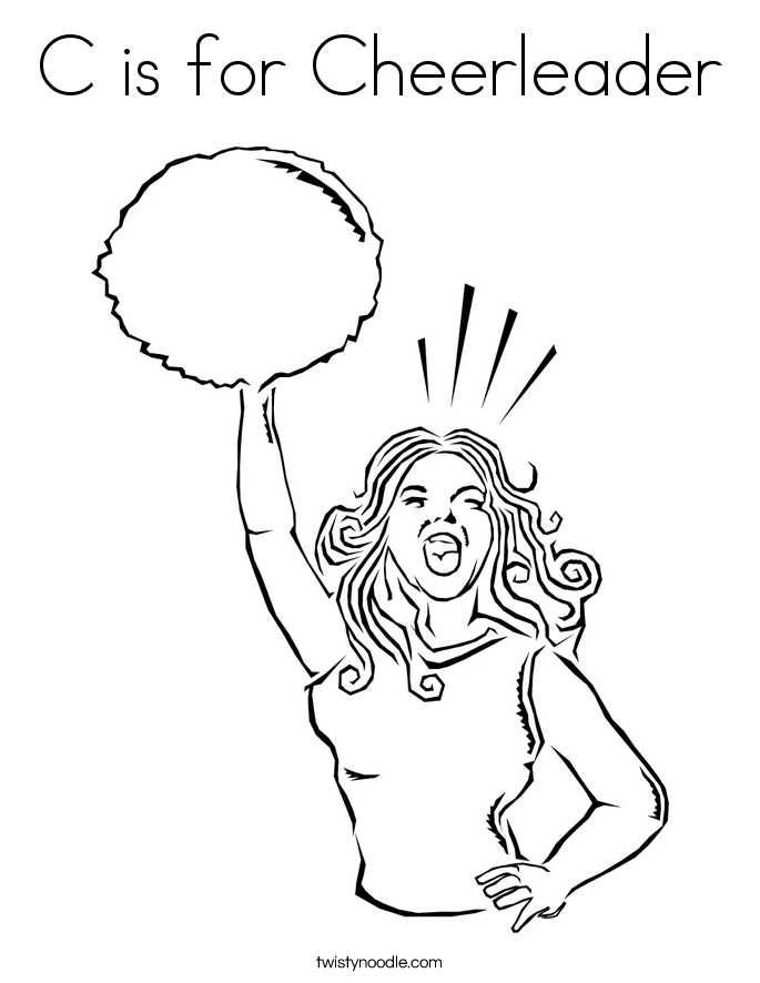 c is for cheerleader coloring page