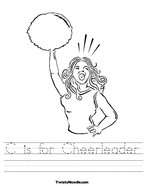 C is for Cheerleader Handwriting Sheet