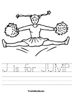 J is for JUMP Handwriting Sheet