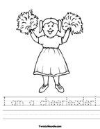 I am a cheerleader Handwriting Sheet