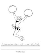 Cheerleader of the YEAR Handwriting Sheet