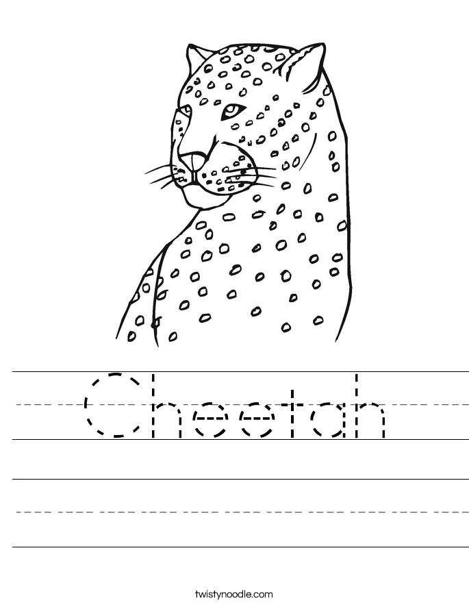 Cheetah Worksheet Twisty Noodle Cheetah Worksheet Twisty Noodle
