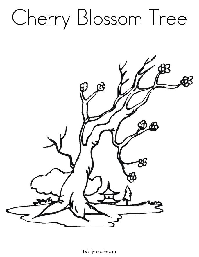 cherry blossom tree coloring page  twisty noodle
