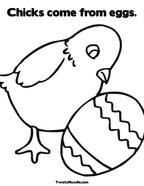 Chicks come from eggs Coloring Page