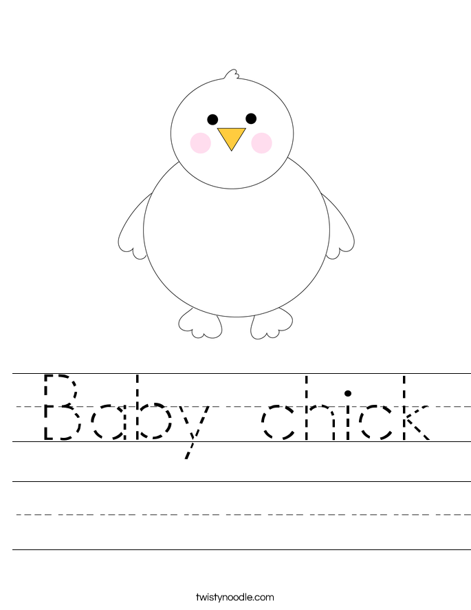 Baby chick Worksheet - Twisty Noodle
