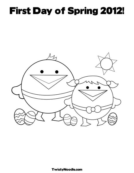 First Day of Spring Coloring Page