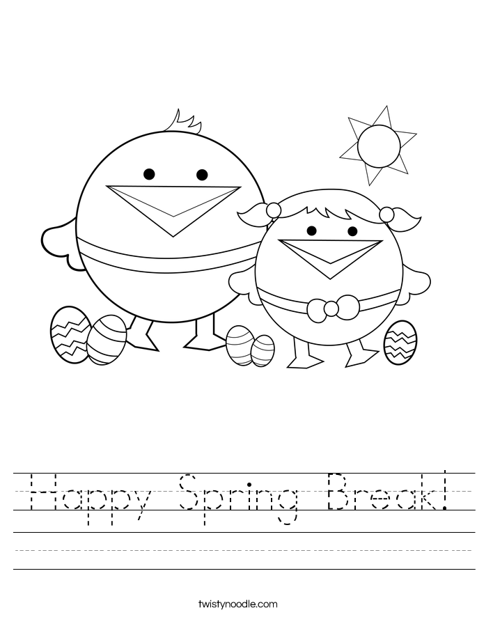 Spring Break Worksheets For Kindergarten