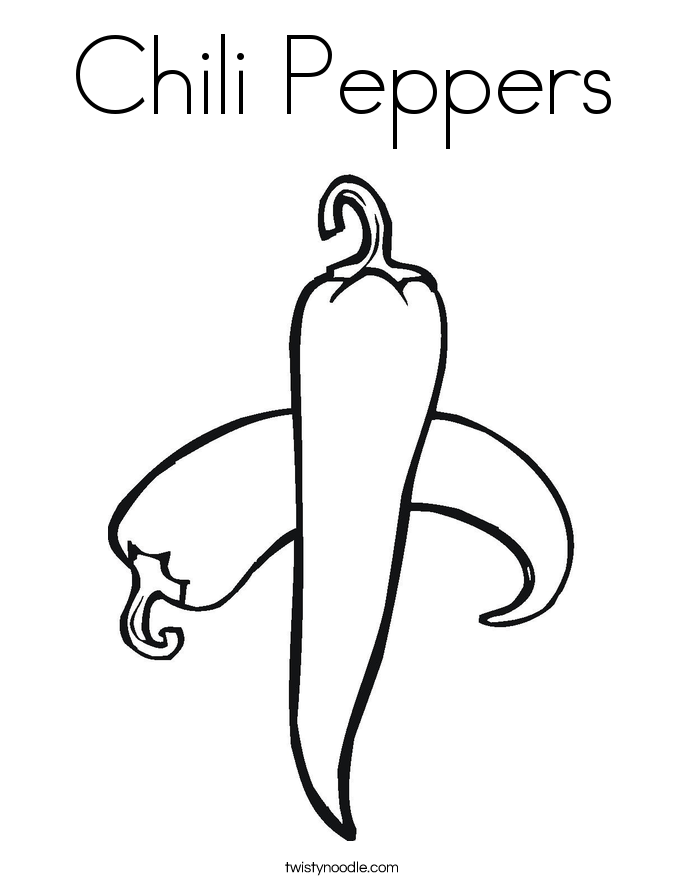 Chili Peppers Coloring Page - Twisty Noodle