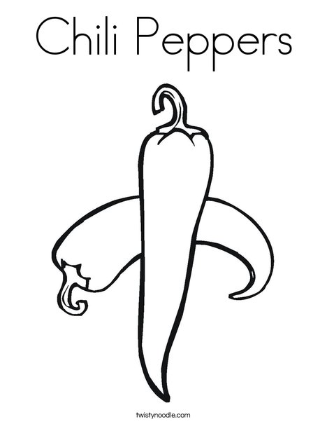 Chili Peppers Coloring Page - Twisty Noodle