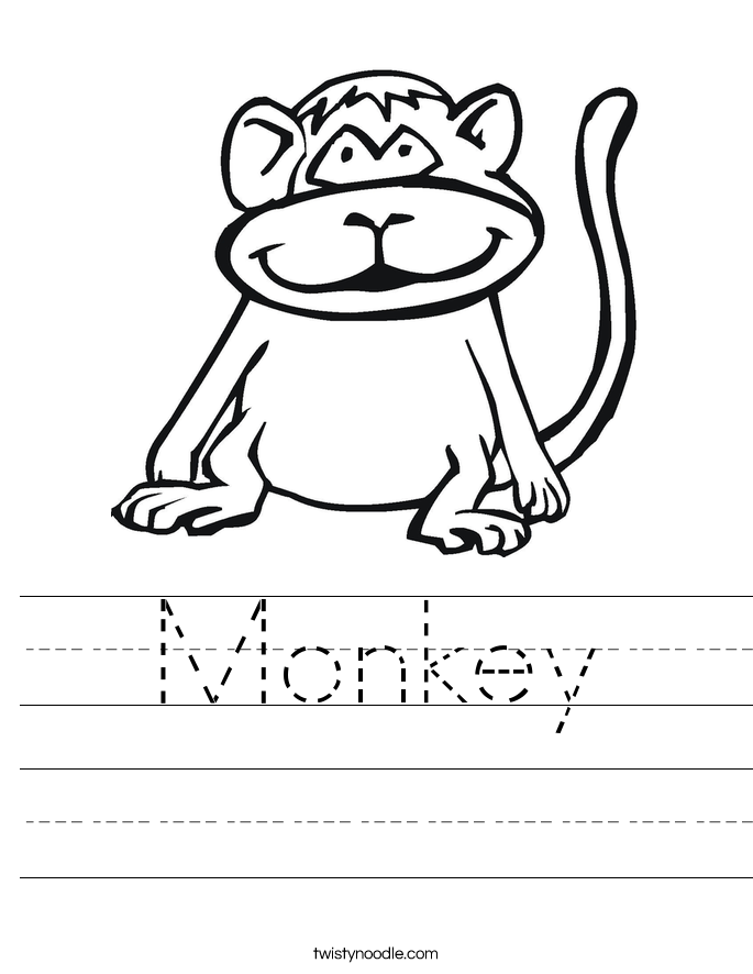 Monkey Worksheet Twisty Noodle Monkey Worksheet Twisty Noodle
