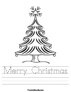 Merry Christmas Handwriting Sheet