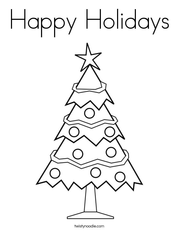 Happy Holidays Coloring Page - Twisty Noodle