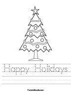 Happy Holidays Handwriting Sheet