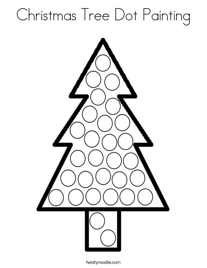 Christmas Tree Dot Painting Coloring Page Twisty Noodle Christmas Tree Dot Painting Coloring Page Twisty Noodle