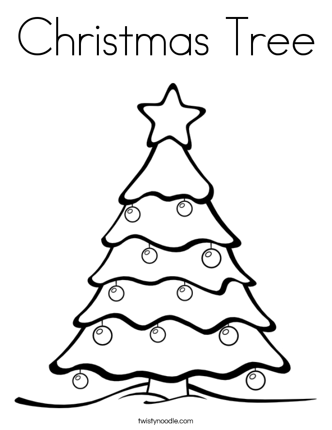Christmas Tree Coloring Page - Twisty Noodle