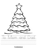 To Mom and Dad Worksheet