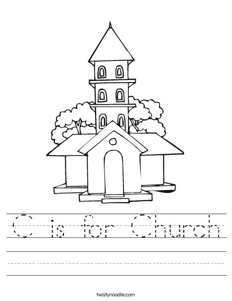 C is for Church Worksheet - Twisty Noodle