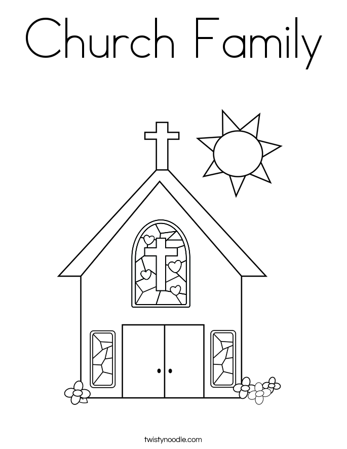 Church Family Coloring Page Twisty Noodle