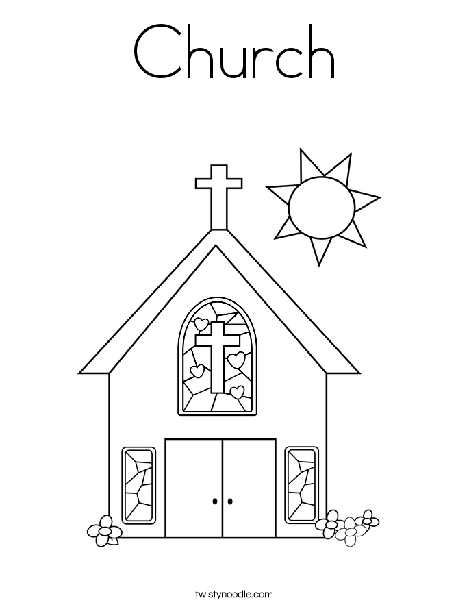 Coloring Page Church Church Coloring Page.