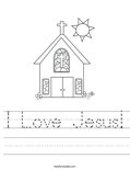 Love Jesus Coloring Page Twisty Noodle Worksheet Pages