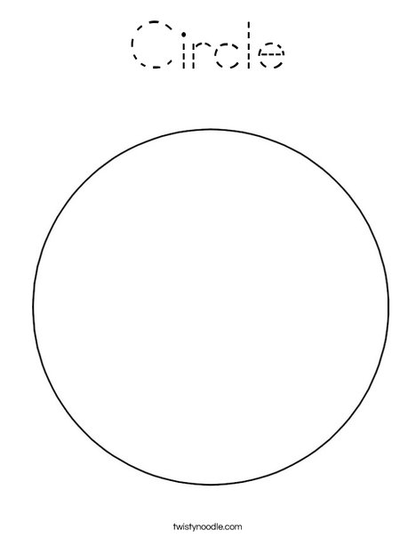 Circle Coloring Page - Tracing - Twisty Noodle