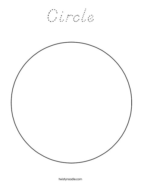 Circle Coloring Page - D'Nealian - Twisty Noodle