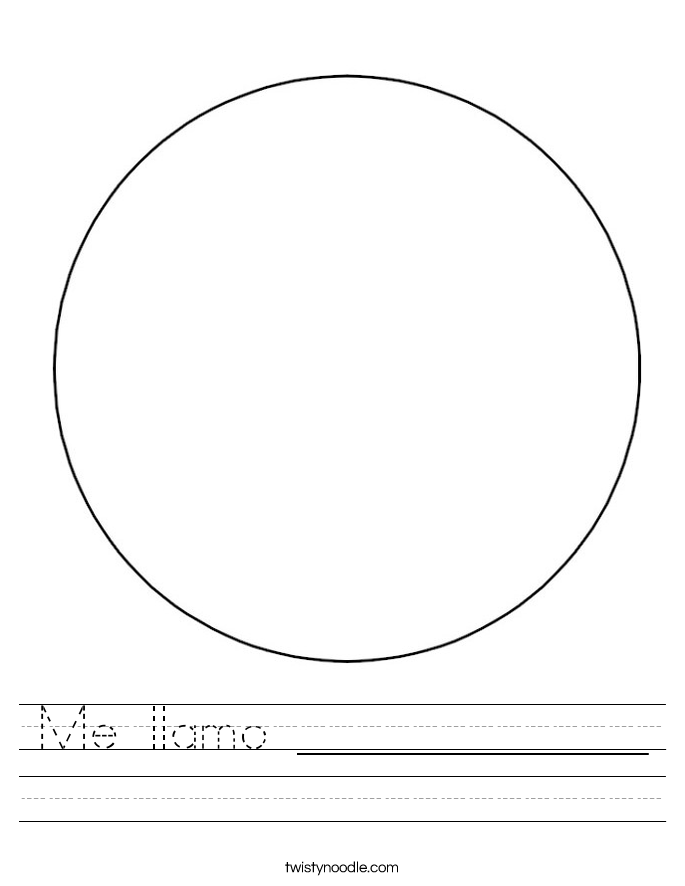 Me llamo _____________ Worksheet - Twisty Noodle