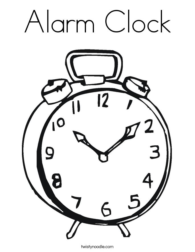 Coloring Image Of Clock Alarm Clock Coloring Page.