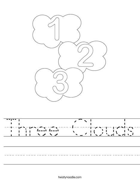 Worksheets Cloud Worksheets three clouds worksheet twisty noodle worksheet