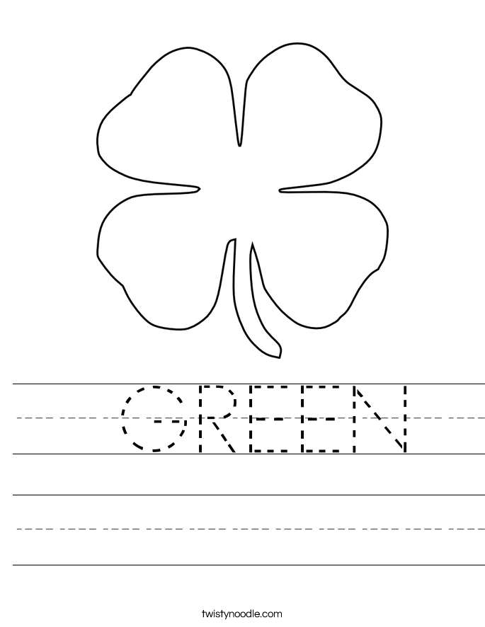 GREEN Worksheet - Twisty Noodle