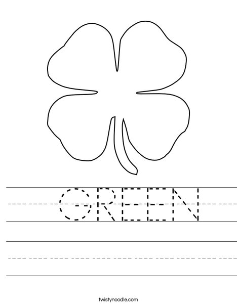 GREEN Worksheet - Twisty Noodle