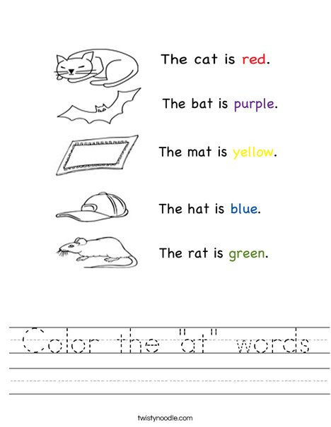 Printables At Words Worksheet at words worksheet davezan color the quot twisty noodle
