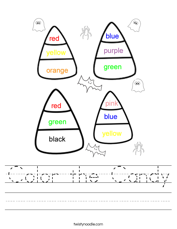 Color Candy Worksheet Twisty Noodle Color Candy Worksheet Twisty Noodle